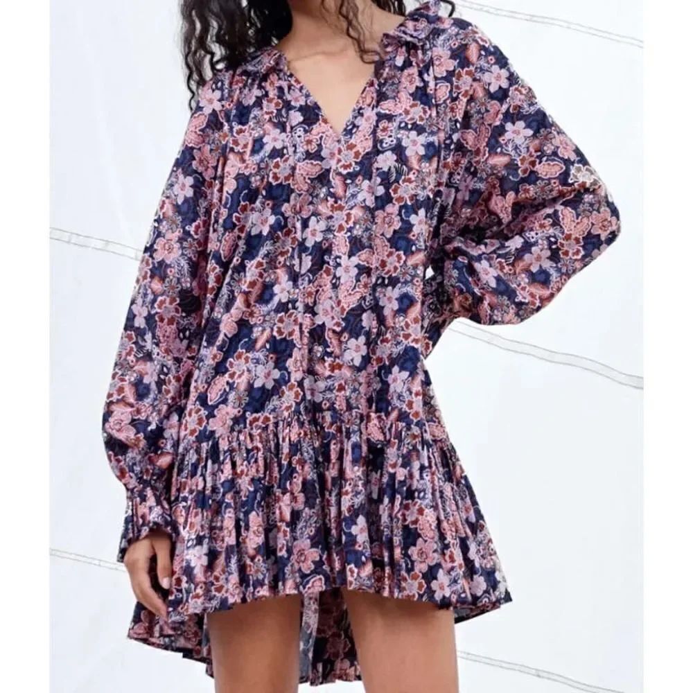 NWT Anthropologie SUNDRY Floral Mini Dress Sz. 2(US M 8/10)